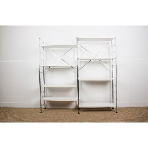 Vintage Holz und Aluminium Bücherregal von String, Deutschland 1970