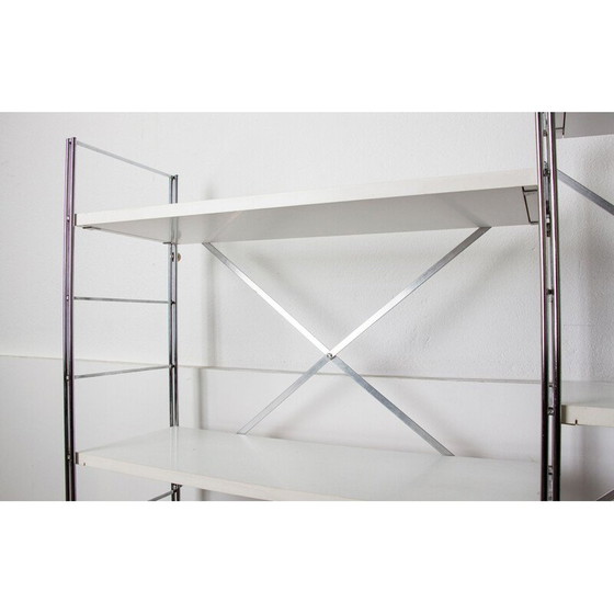 Image 1 of Vintage Holz und Aluminium Bücherregal von String, Deutschland 1970