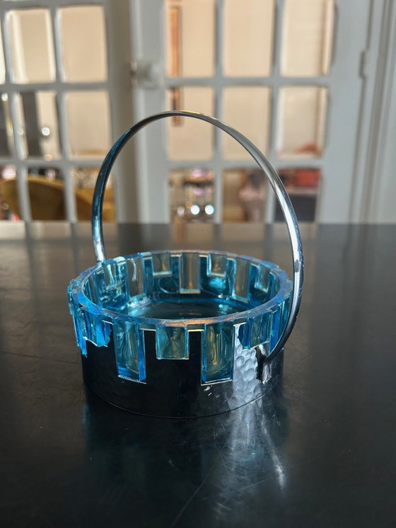 Image 1 of Taschenleerer aus Glas und gehämmertem Metall