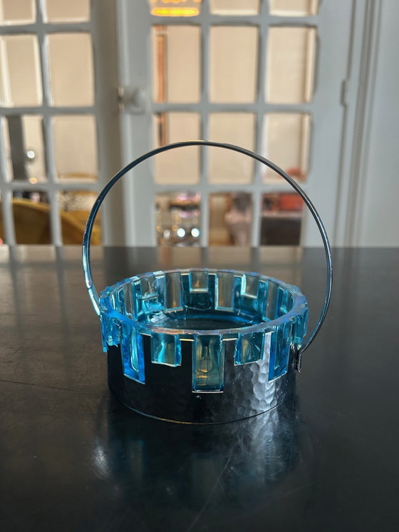 Image 1 of Taschenleerer aus Glas und gehämmertem Metall