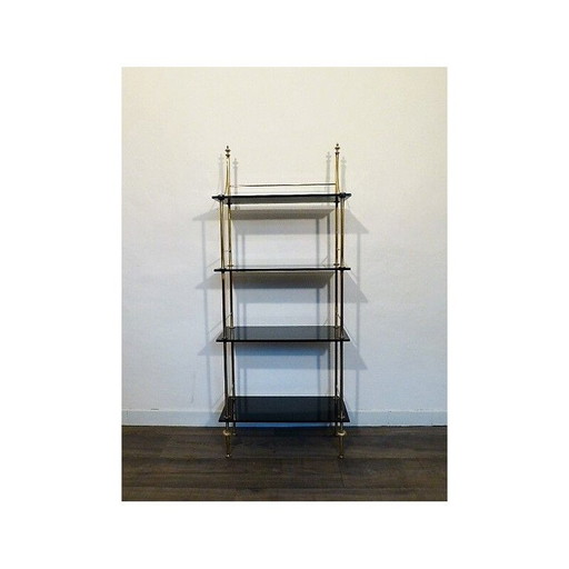 Vintage-Regal aus Messing und schwarzem Opalin, 1960