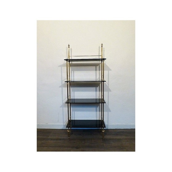 Image 1 of Vintage-Regal aus Messing und schwarzem Opalin, 1960