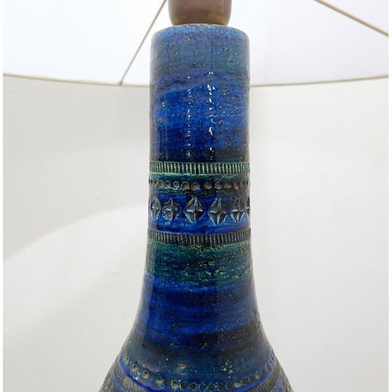 Image 1 of Vintage "Rimini blau" Keramik-Tischlampe von Aldo Londi für Bitossi, 1960er Jahre