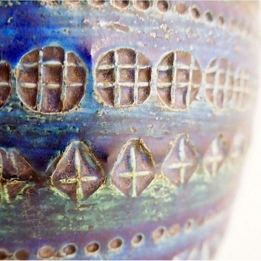 Vintage "Rimini blau" Keramik-Tischlampe von Aldo Londi für Bitossi, 1960er Jahre