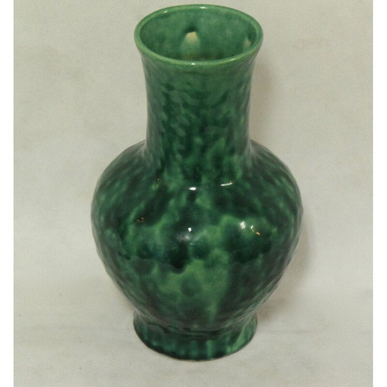 Image 1 of Grüne Vase aus Keramik von Edmond Lachenal, 1930