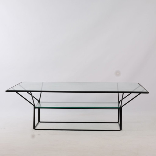 Italienischer Vintage Couchtisch aus Stahl & Glas, 1970er