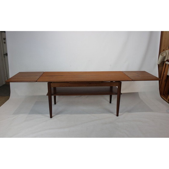 Image 1 of Ausziehbarer Couchtisch aus Teakholz, Dänemark 1960