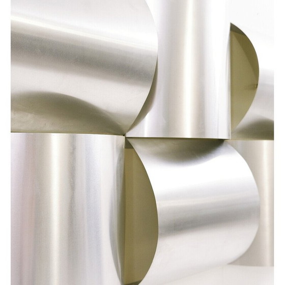 Image 1 of Vintage Aluminium 3-Panel Wandleuchte, Belgien