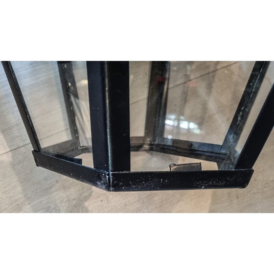 Image 1 of Paar alte satinschwarze Epoxid-Laternen, 1940