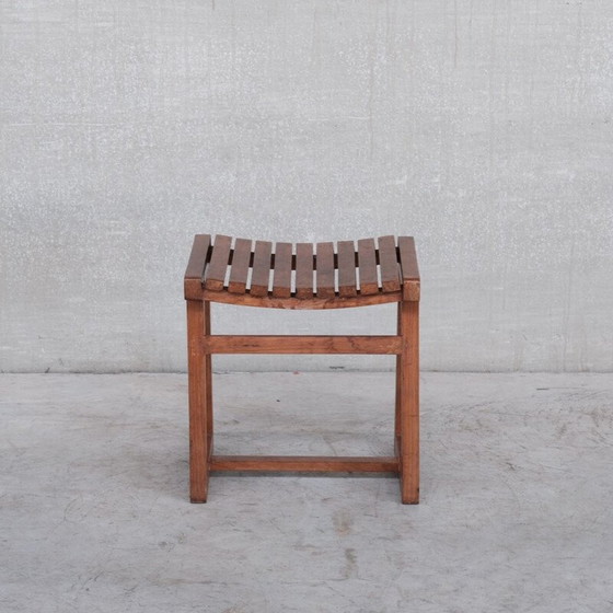 Image 1 of 2x Chandigarh vintage Teakholz Hocker Pj-011029