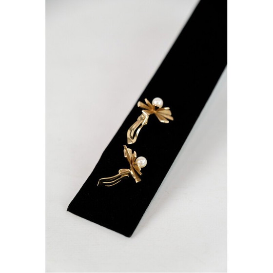 Image 1 of Paar Vintage Ohrclips aus 14k Gold mit Zuchtperle