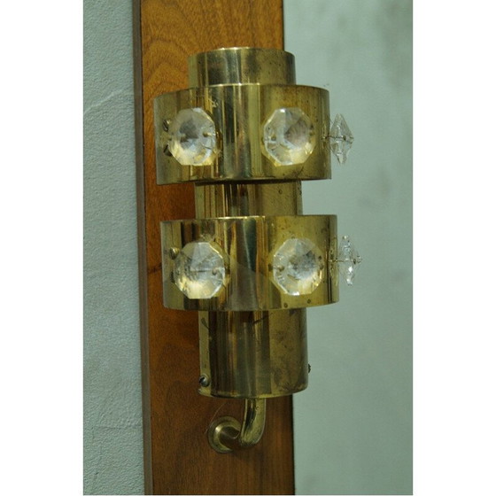 Image 1 of Vintage-Spiegel aus Teakholz und Kristall von Erik Höglund für Eriksmalaglas, Schweden 1960er Jahre