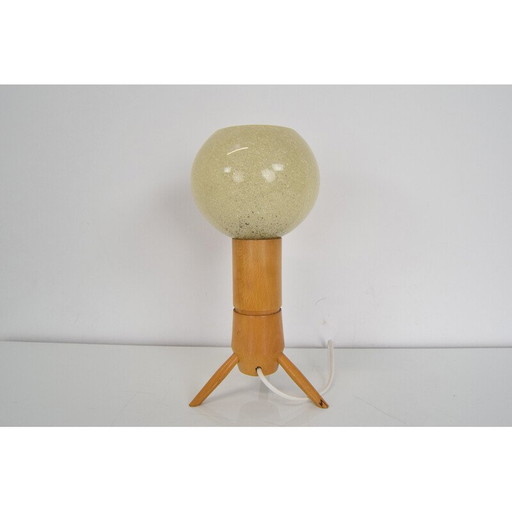 Vintage Tischlampe aus Kunststoff und Holz für Uluv, Tschechoslowakei 1960er Jahre