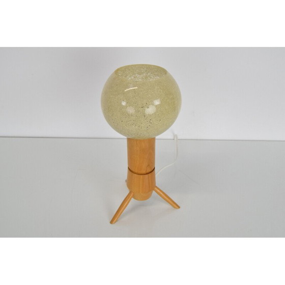 Image 1 of Vintage Tischlampe aus Kunststoff und Holz für Uluv, Tschechoslowakei 1960er Jahre