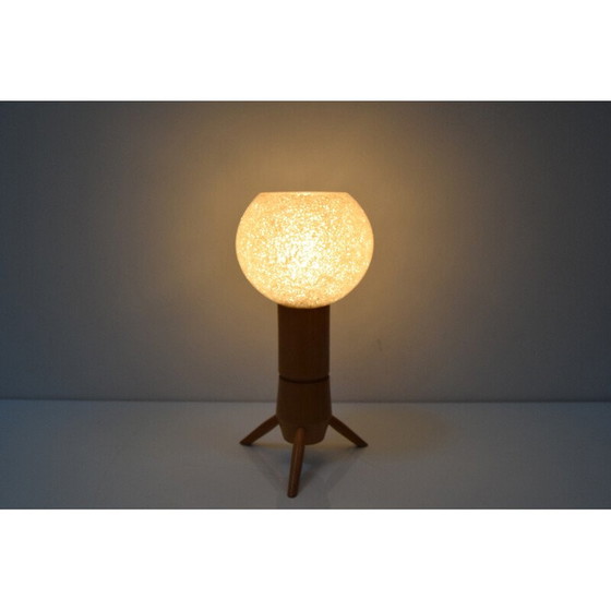 Image 1 of Vintage Tischlampe aus Kunststoff und Holz für Uluv, Tschechoslowakei 1960er Jahre