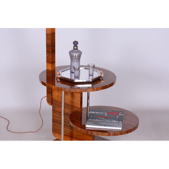 Image 1 of Vintage Art Deco Stehlampe aus Nussbaumholz von J. Halabala für Up Závody, Tschechoslowakei 1930