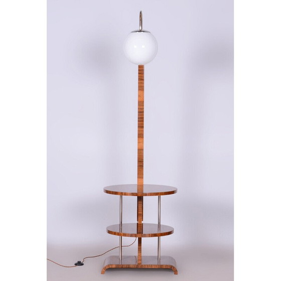 Image 1 of Vintage Art Deco Stehlampe aus Nussbaumholz von J. Halabala für Up Závody, Tschechoslowakei 1930