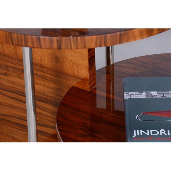 Image 1 of Vintage Art Deco Stehlampe aus Nussbaumholz von J. Halabala für Up Závody, Tschechoslowakei 1930