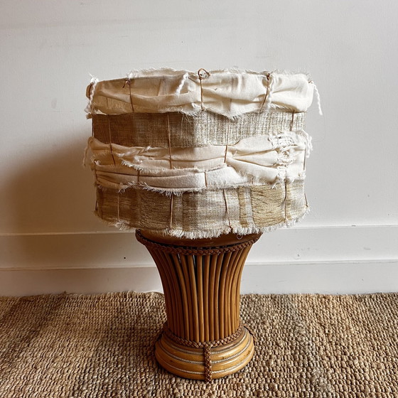 Image 1 of Mid Century Italienisch Bambus Rattan Lampenfuß