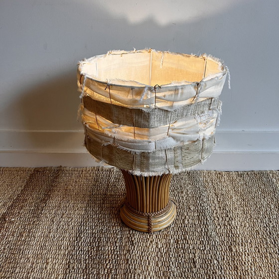 Image 1 of Mid Century Italienisch Bambus Rattan Lampenfuß