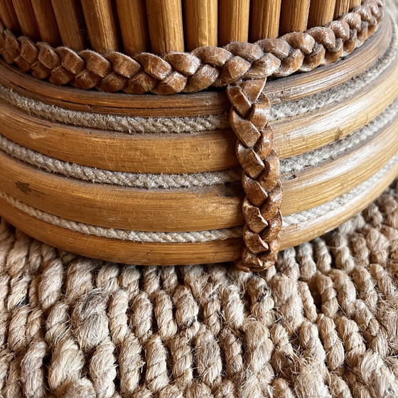 Image 1 of Mid Century Italienisch Bambus Rattan Lampenfuß