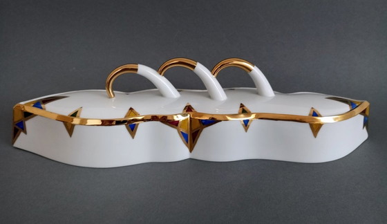 Image 1 of Ungarische De!Forma Design Gruppe /Monika Bedécs /Zsolnay Postmoderne Schachtel mit Deckel 1997