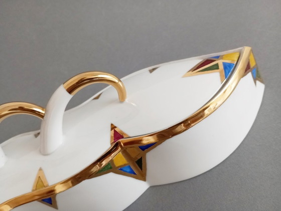 Image 1 of Ungarische De!Forma Design Gruppe /Monika Bedécs /Zsolnay Postmoderne Schachtel mit Deckel 1997