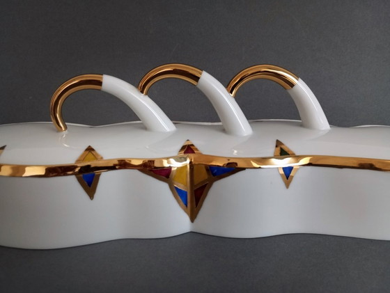 Image 1 of Ungarische De!Forma Design Gruppe /Monika Bedécs /Zsolnay Postmoderne Schachtel mit Deckel 1997