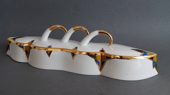 Image 1 of Ungarische De!Forma Design Gruppe /Monika Bedécs /Zsolnay Postmoderne Schachtel mit Deckel 1997