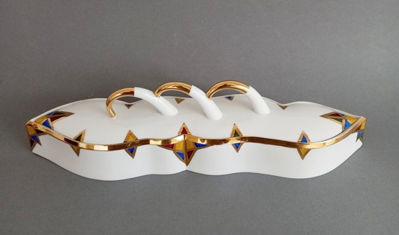 Image 1 of Ungarische De!Forma Design Gruppe /Monika Bedécs /Zsolnay Postmoderne Schachtel mit Deckel 1997