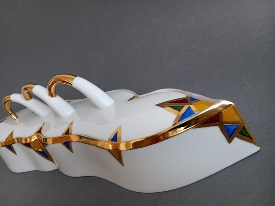 Image 1 of Ungarische De!Forma Design Gruppe /Monika Bedécs /Zsolnay Postmoderne Schachtel mit Deckel 1997