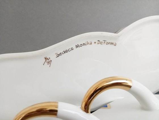 Image 1 of Ungarische De!Forma Design Gruppe /Monika Bedécs /Zsolnay Postmoderne Schachtel mit Deckel 1997