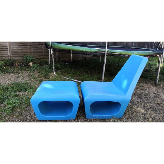 Image 1 of Vintage-Sessel mit Ottomane von Wiel Arets für Quinze und Milan