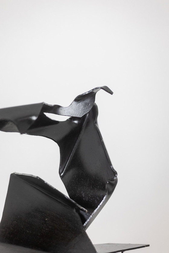 Image 1 of Jean Campa. Abstrakte Skulptur Aus Patiniertem Eisen. 1980er Jahre.