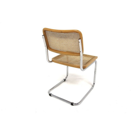 Image 1 of Vintage "B32" Stuhl aus Chromstahl und Eichenholz von Marcel Breuer, Italien 1990