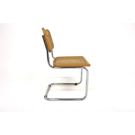 Image 1 of Vintage "B32" Stuhl aus Chromstahl und Eichenholz von Marcel Breuer, Italien 1990