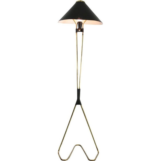 Image 1 of Vintage Stilnovo Stil Messing Stehlampe