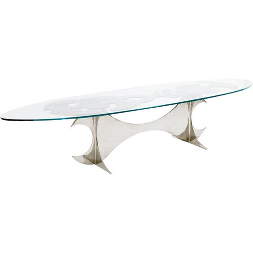 Vintage Couchtisch "Elipse" von Armand Jonckers, 1980er Jahre