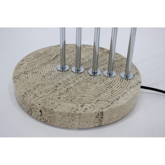 Image 1 of Vintage Stehlampe aus Chrom und Marmor, Italien 1970er