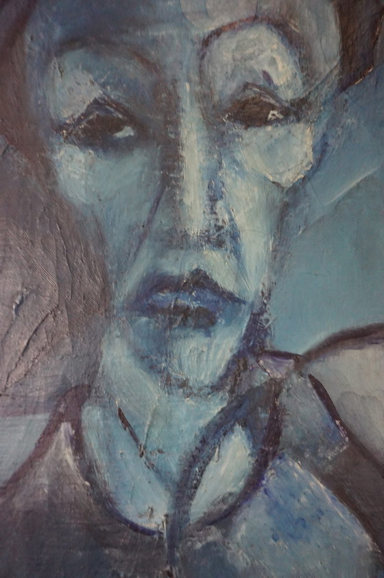 Image 1 of Schönes kubistisches Ölgemälde, Porträt