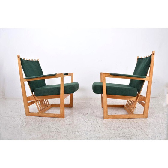 Image 1 of Vintage Wohnzimmergarnitur aus Leder, Holz und Stoff von Albert Haberer, Deutschland 1950