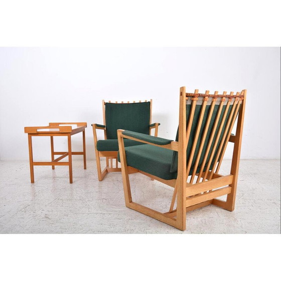 Image 1 of Vintage Wohnzimmergarnitur aus Leder, Holz und Stoff von Albert Haberer, Deutschland 1950