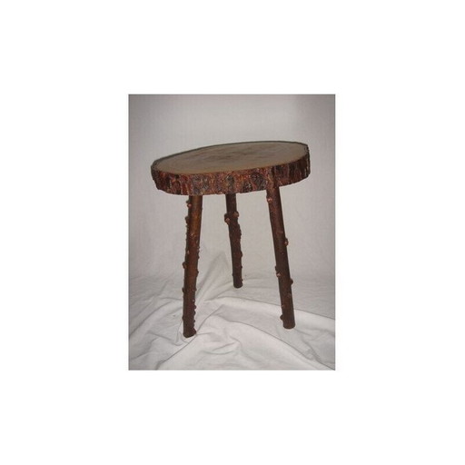 Vintage Couchtisch aus Mahagoni im brutalistischen Stil, 1970