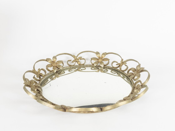 Image 1 of DeKnudt – Sonnenspiegel – Gold – Glas – Metall – Hollywood Regency – 70er Jahre