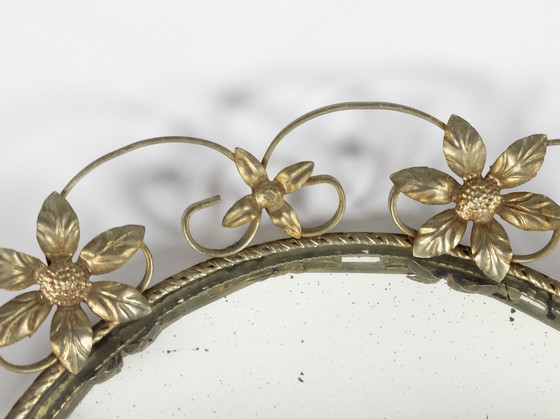 Image 1 of DeKnudt – Sonnenspiegel – Gold – Glas – Metall – Hollywood Regency – 70er Jahre