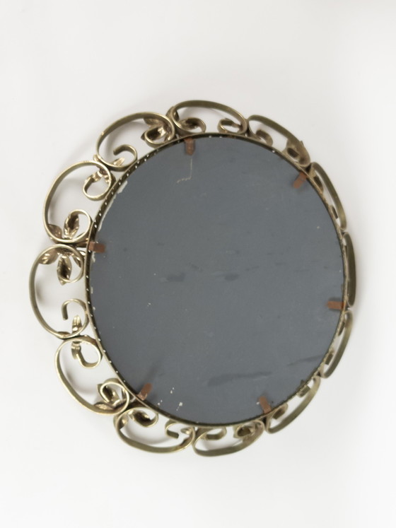 Image 1 of DeKnudt – Sonnenspiegel – Gold – Glas – Metall – Hollywood Regency – 70er Jahre