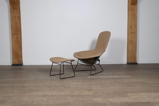 Image 1 of Early Edition Bird Chair mit Ottomane von Harry Bertoia für Knoll International, Italien 1960er Jahre