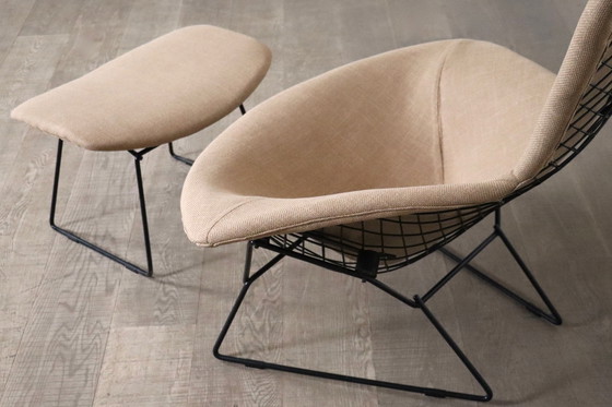 Image 1 of Early Edition Bird Chair mit Ottomane von Harry Bertoia für Knoll International, Italien 1960er Jahre