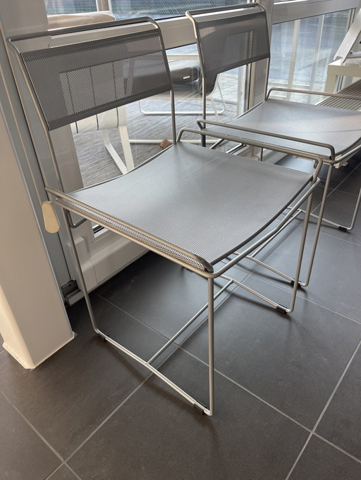 2 X Design Vintage Stühle Stahldraht und perforierter Stahl