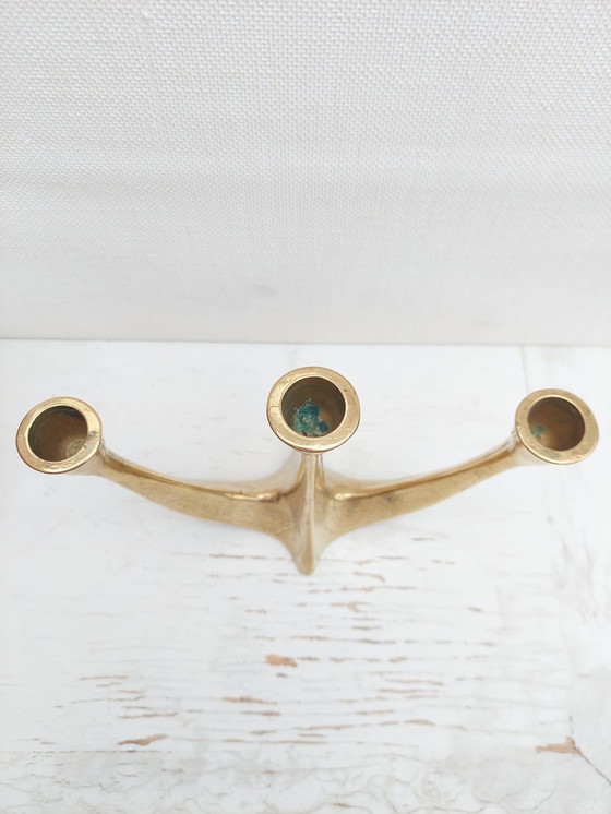 Image 1 of Horst Dalbeck Messing Kerzenleuchter Brutalist